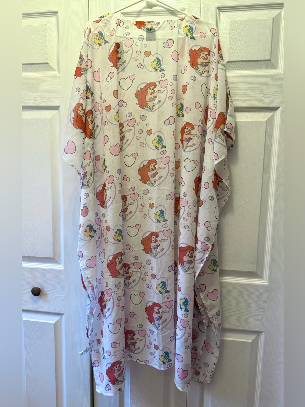 Disney Little Mermaid Ariel Print Beach Cover-Up - Pink & White NWT - Picture 8 of 8